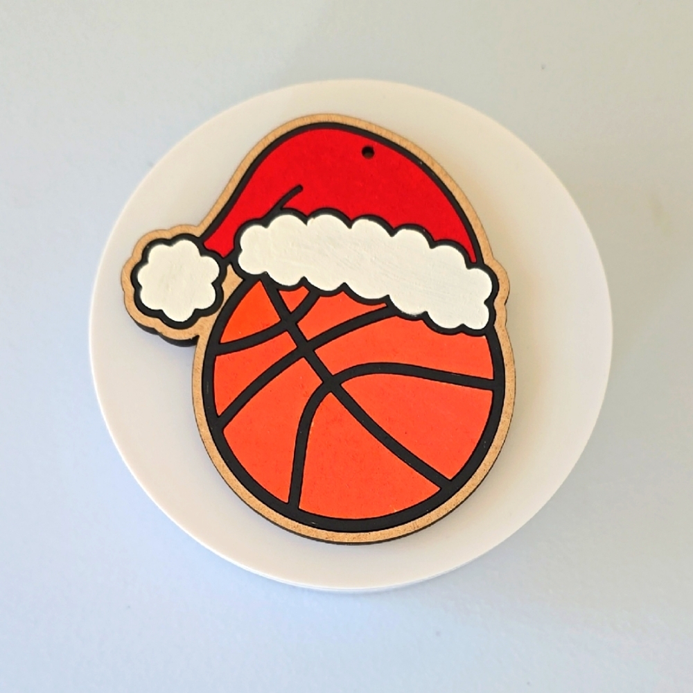 Custom Wooden Basketball Ornament